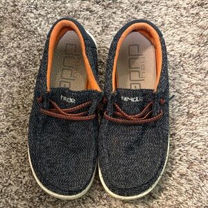 Hey Dude Navy and Orange Boys shoes